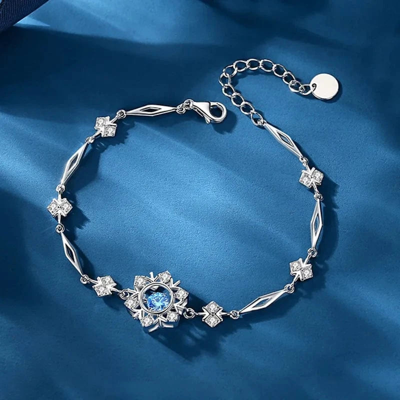 Trendy / bracelet Blue Cubic Zirconia VANA Fine Jewelry 925 Sterling Silver Necklace Set Snowflower Pendant Women Gift jewelry Set Wedding