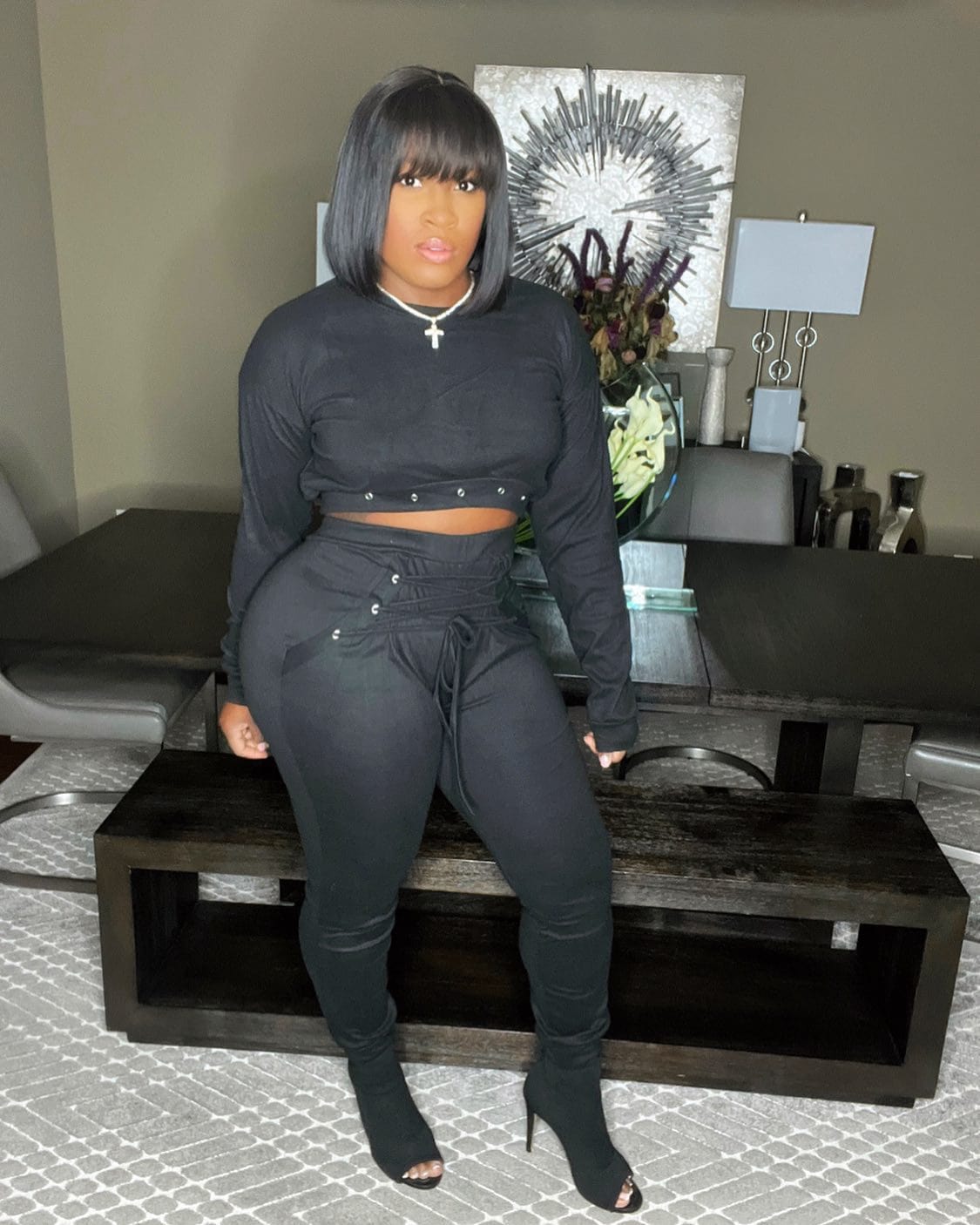 Trendy Corn straps 2 Pieces Pants Set Solid Tights Pants Sets for Jogger Sets 2 Piece Winter&fall Women Clothing