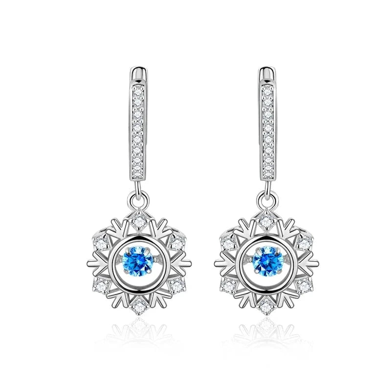 Trendy / earrings Blue Cubic Zirconia VANA Fine Jewelry 925 Sterling Silver Necklace Set Snowflower Pendant Women Gift jewelry Set Wedding