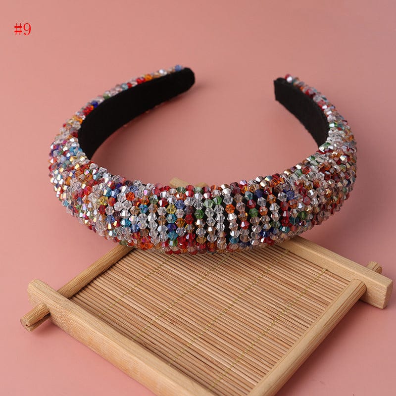 Trendy Head bands Hair Accessories Full Diamond Jewelled Headwear Colorful Girls Bling Headband