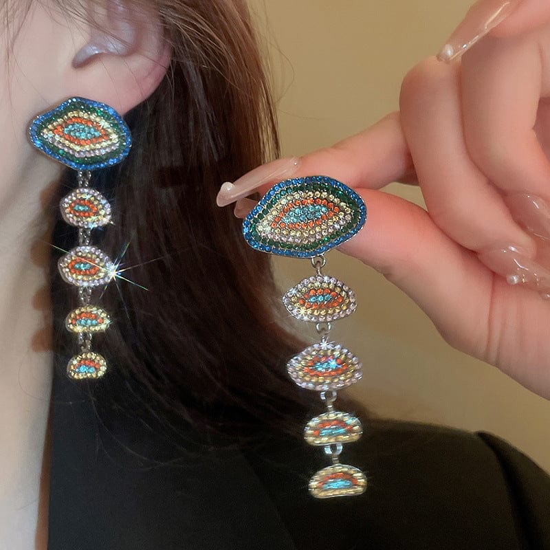 Trendy / Multi fashion trendy geometric zircon wholesale colorful earrings