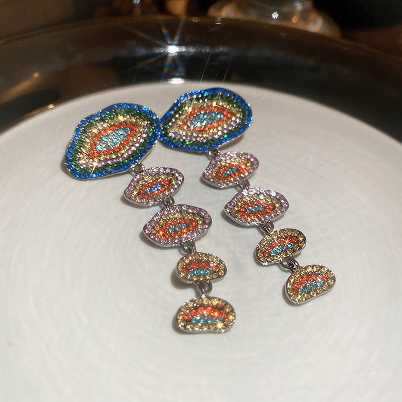 Trendy / Multi fashion trendy geometric zircon wholesale colorful earrings