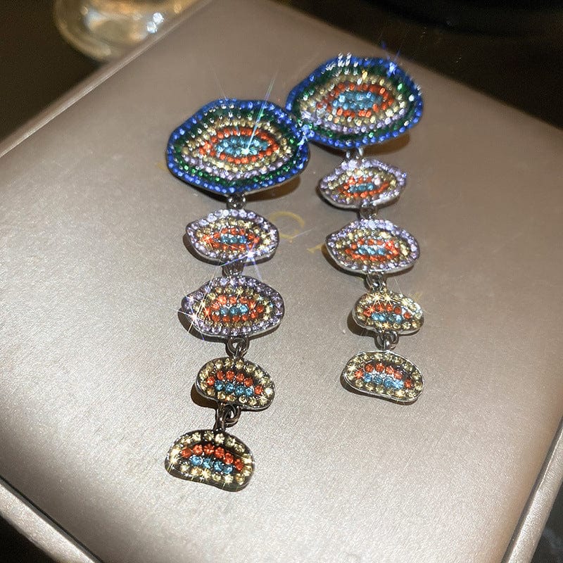 Trendy / Multi fashion trendy geometric zircon wholesale colorful earrings