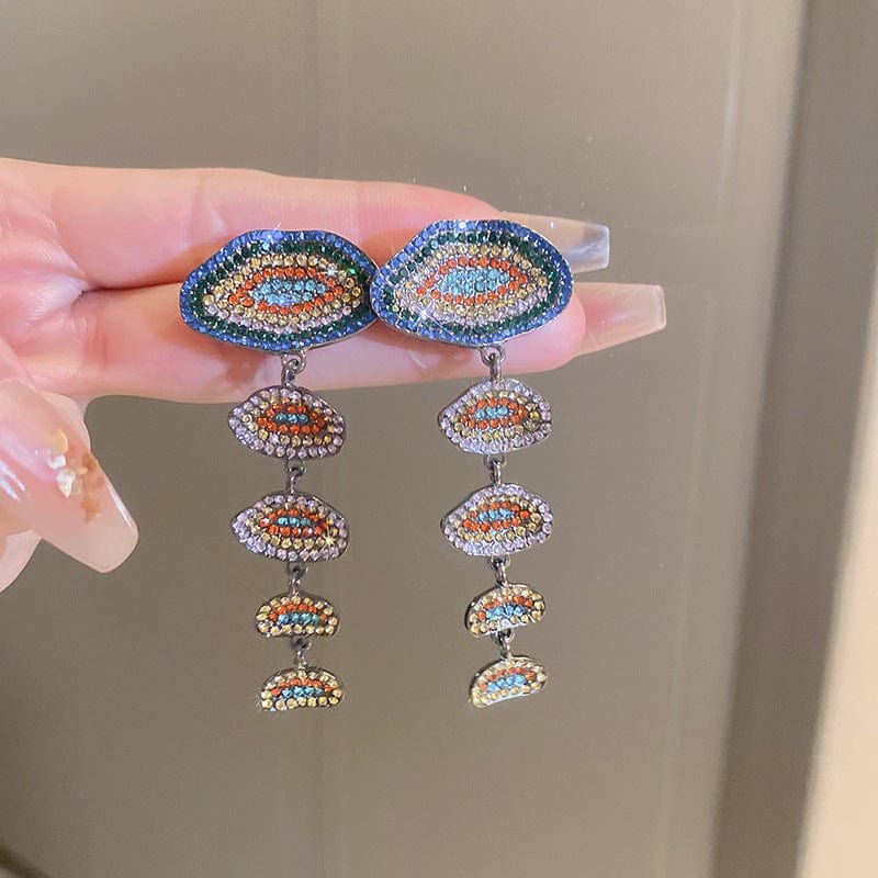 Trendy / Multi fashion trendy geometric zircon wholesale colorful earrings