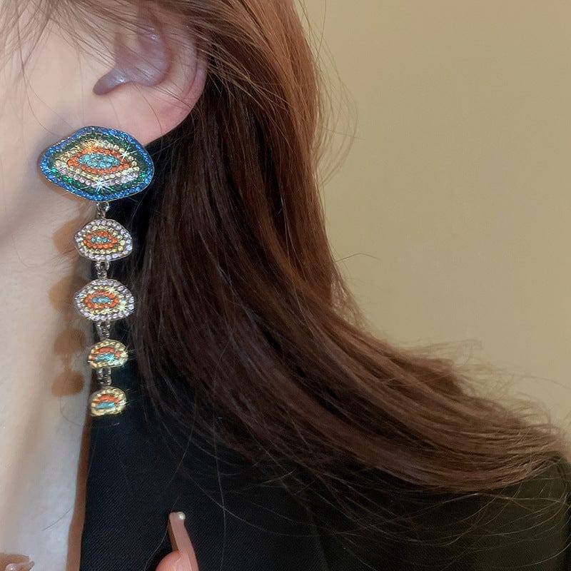 Trendy / Multi fashion trendy geometric zircon wholesale colorful earrings