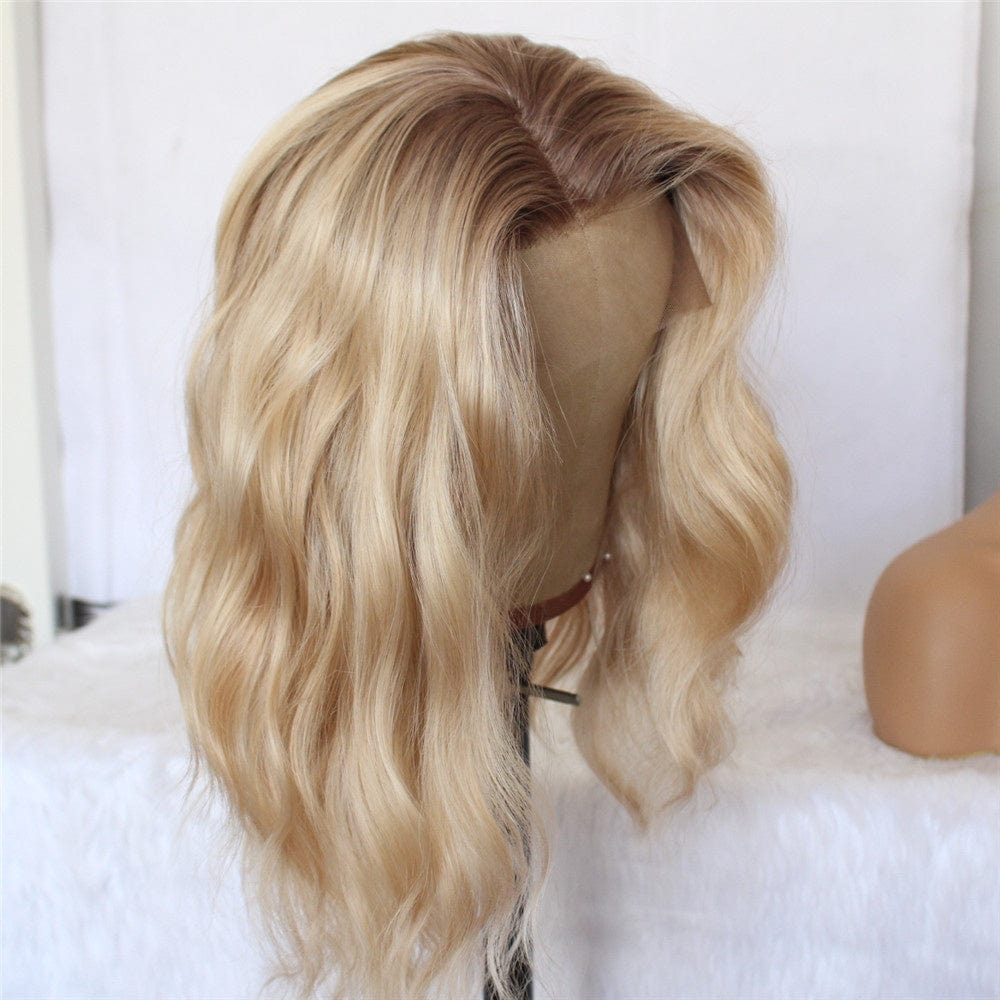Trendy Ombre #613 Blonde Color Customized Inches Body Wave Mink Virgin Peruvian Human Hair Transparent Lace Front Wigs