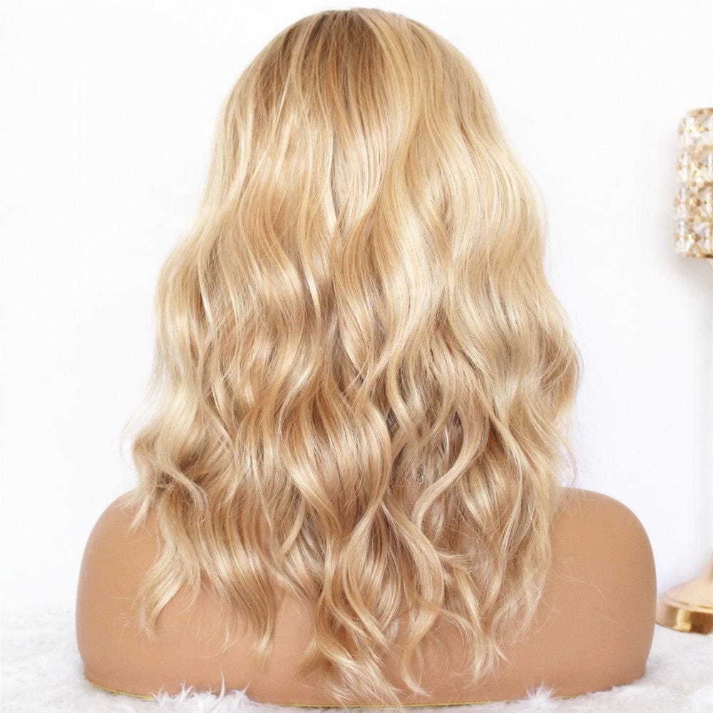 Trendy Ombre #613 Blonde Color Customized Inches Body Wave Mink Virgin Peruvian Human Hair Transparent Lace Front Wigs