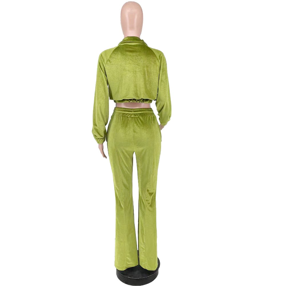 Trendy Women Clothes Tracksuit Women's Hoodies & Sweatshirts Wide Leg Pants Lounge wear Velvet Two Piece Set