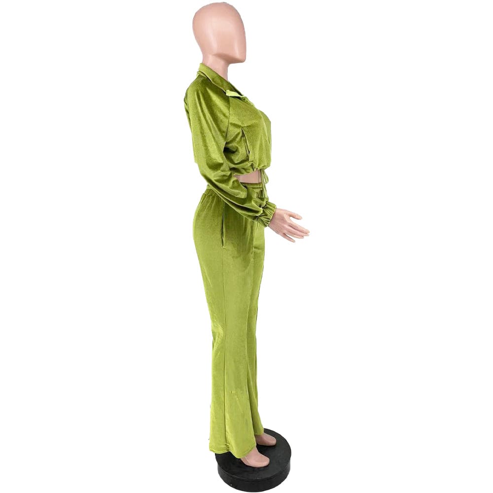 Trendy Women Clothes Tracksuit Women's Hoodies & Sweatshirts Wide Leg Pants Lounge wear Velvet Two Piece Set