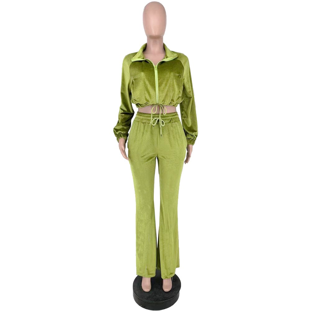 Trendy Women Clothes Tracksuit Women's Hoodies & Sweatshirts Wide Leg Pants Lounge wear Velvet Two Piece Set