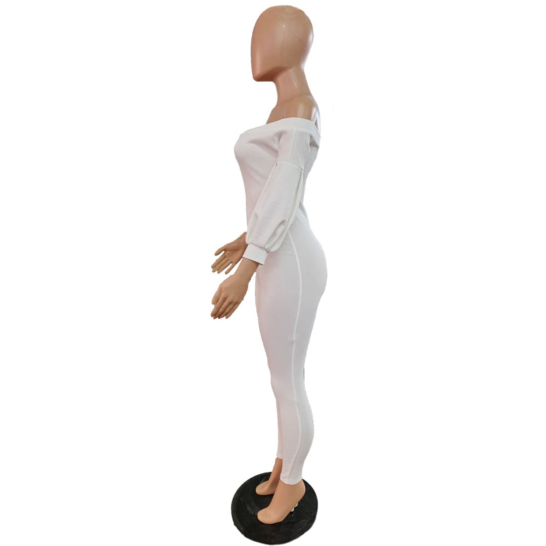 Trendy Women Clothes Women's Fashion Off Shoulder Lantern Sleeve Jumpsuit