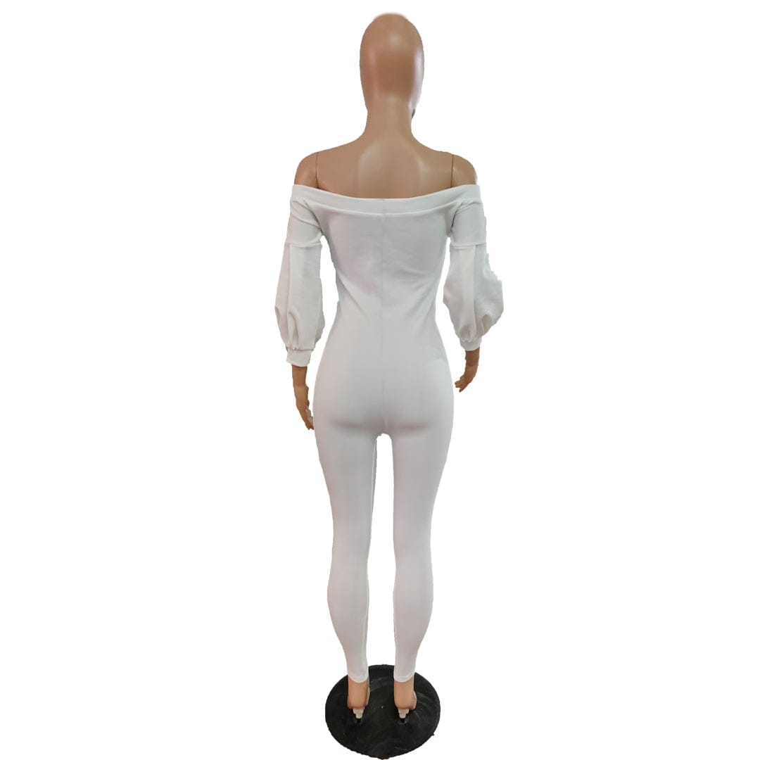 Trendy Women Clothes Women's Fashion Off Shoulder Lantern Sleeve Jumpsuit