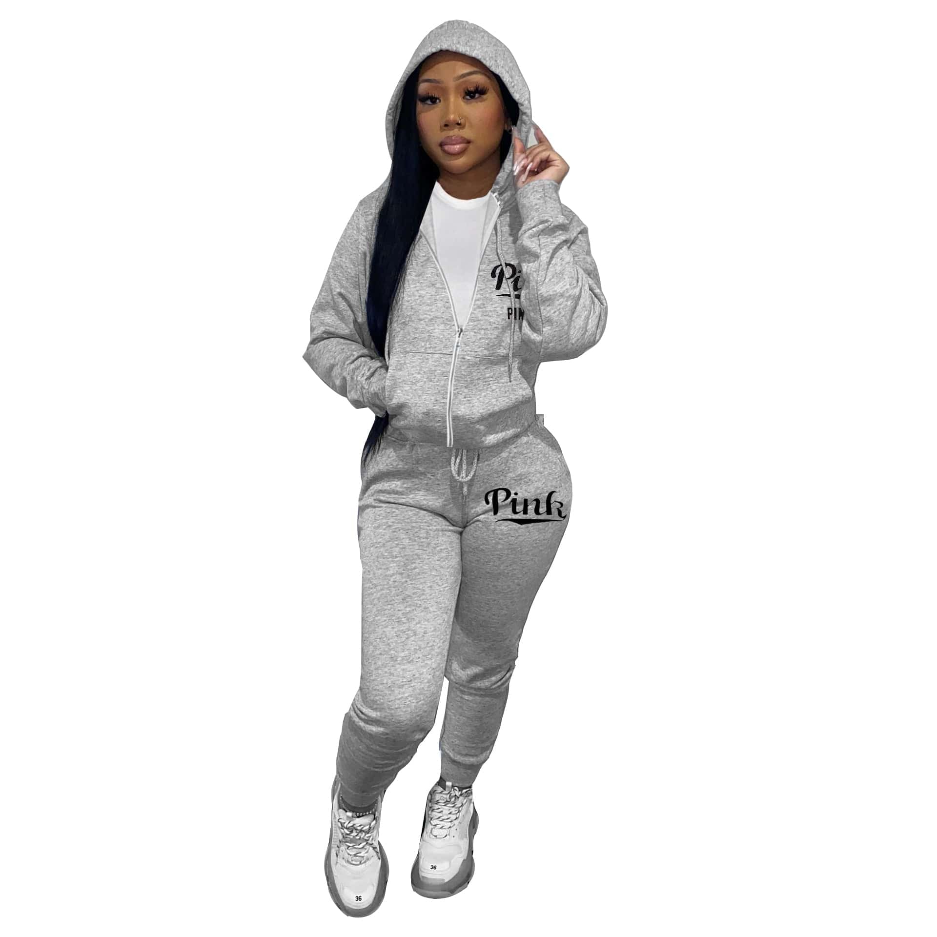 Trendy Women Clothes Women's Fashion Printed Sweatshirt Hoodie 2 Piece Pant Set