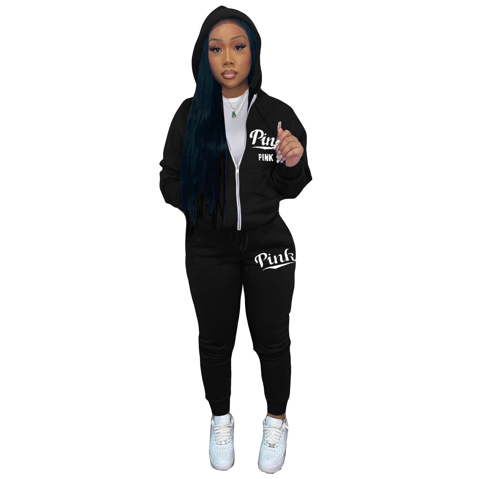 Trendy Women Clothes Women's Fashion Printed Sweatshirt Hoodie 2 Piece Pant Set