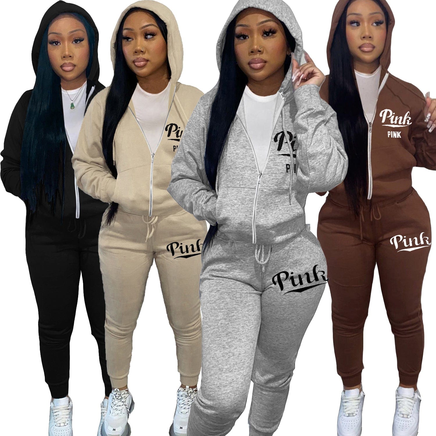 Trendy Women Clothes Women's Fashion Printed Sweatshirt Hoodie 2 Piece Pant Set
