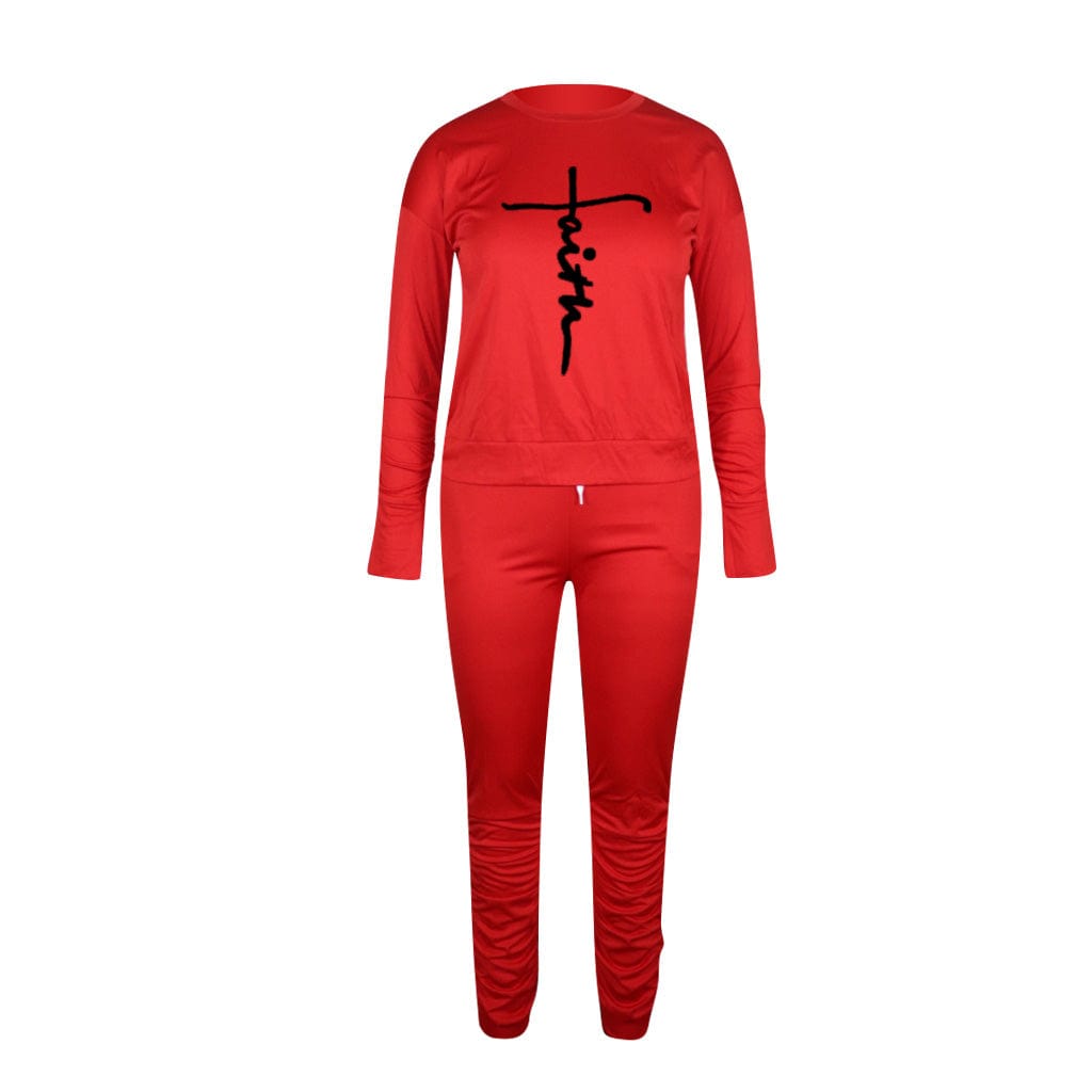 Trendy Women Clothes Women's Letter Printing Two-piece Suit Sports Jogger Tracksuit Fashion Yoga Outfit All Base Drop shipping