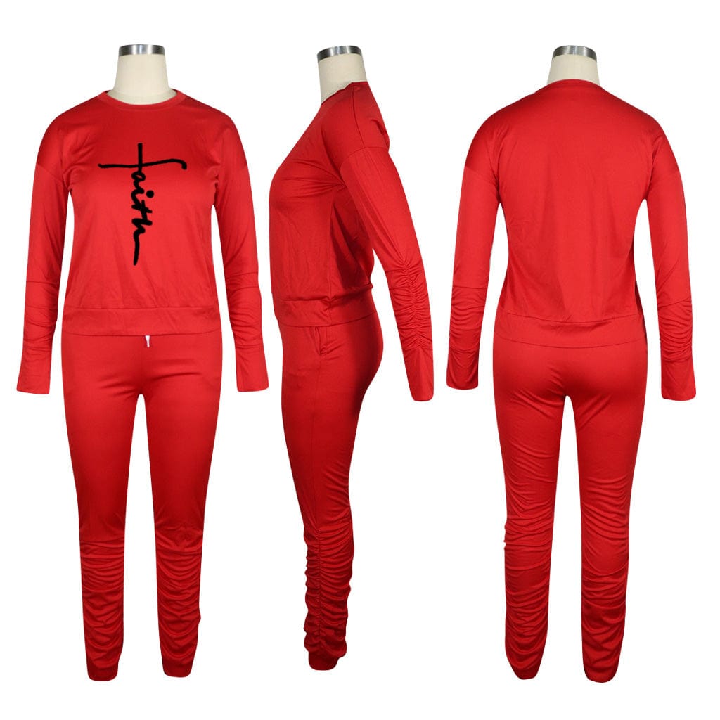 Trendy Women Clothes Women's Letter Printing Two-piece Suit Sports Jogger Tracksuit Fashion Yoga Outfit All Base Drop shipping
