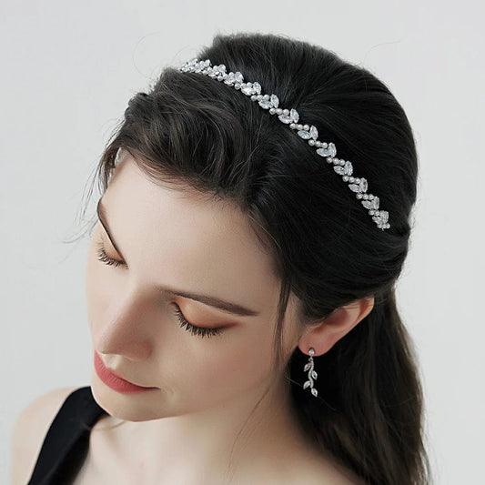 TS-J2954S Bride's Headpieces for Bridal Rhinestone Wedding Crowns and Tiaras Party Sparkle Pearl ZC Headband