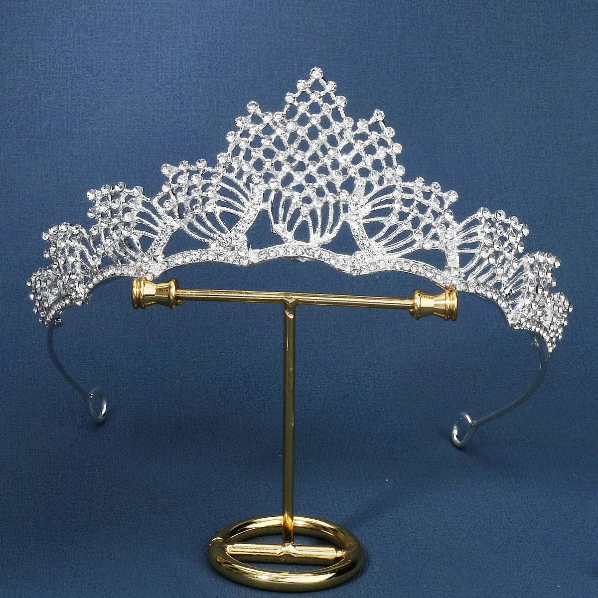 TS-J3040S Drop shipping Silver Wedding Bridal Rhinestone Crystal Crown Tiaras for Queens Corona