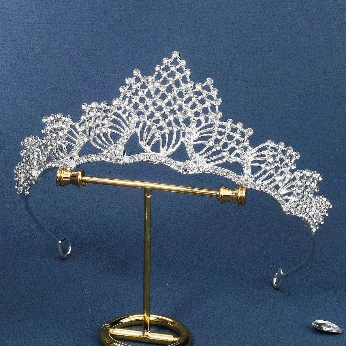 TS-J3040S Drop shipping Silver Wedding Bridal Rhinestone Crystal Crown Tiaras for Queens Corona