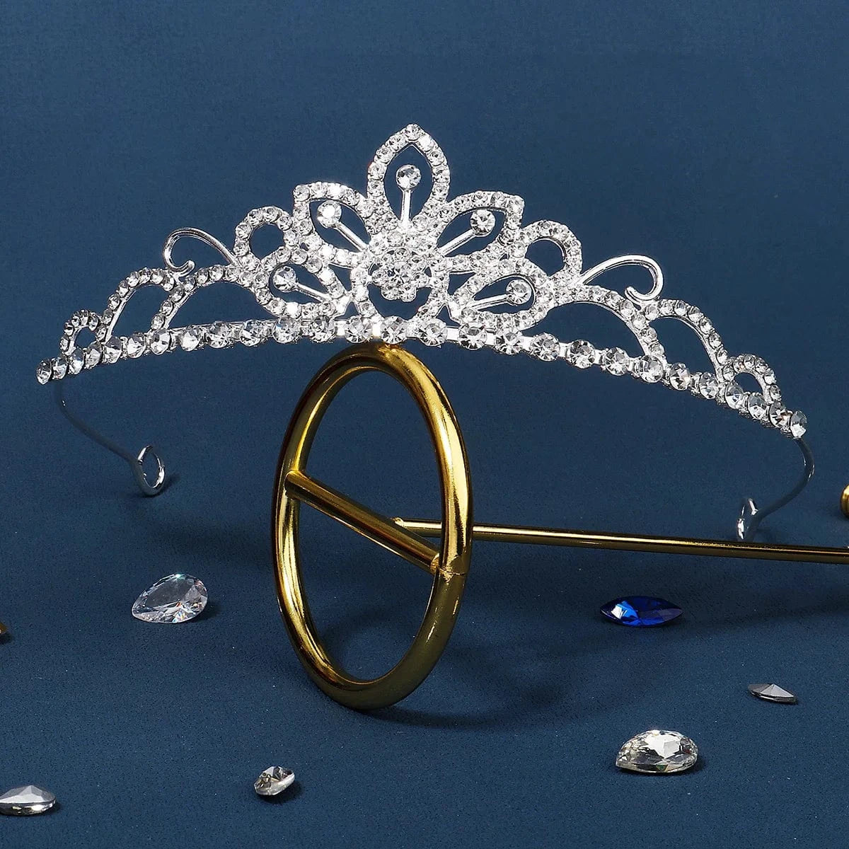 TS-J3070S Wholesale Classic Silver Tiara Wedding Bride Small Rhinestone Crystal Tiaras Crown for Queens Corona hair jewelry