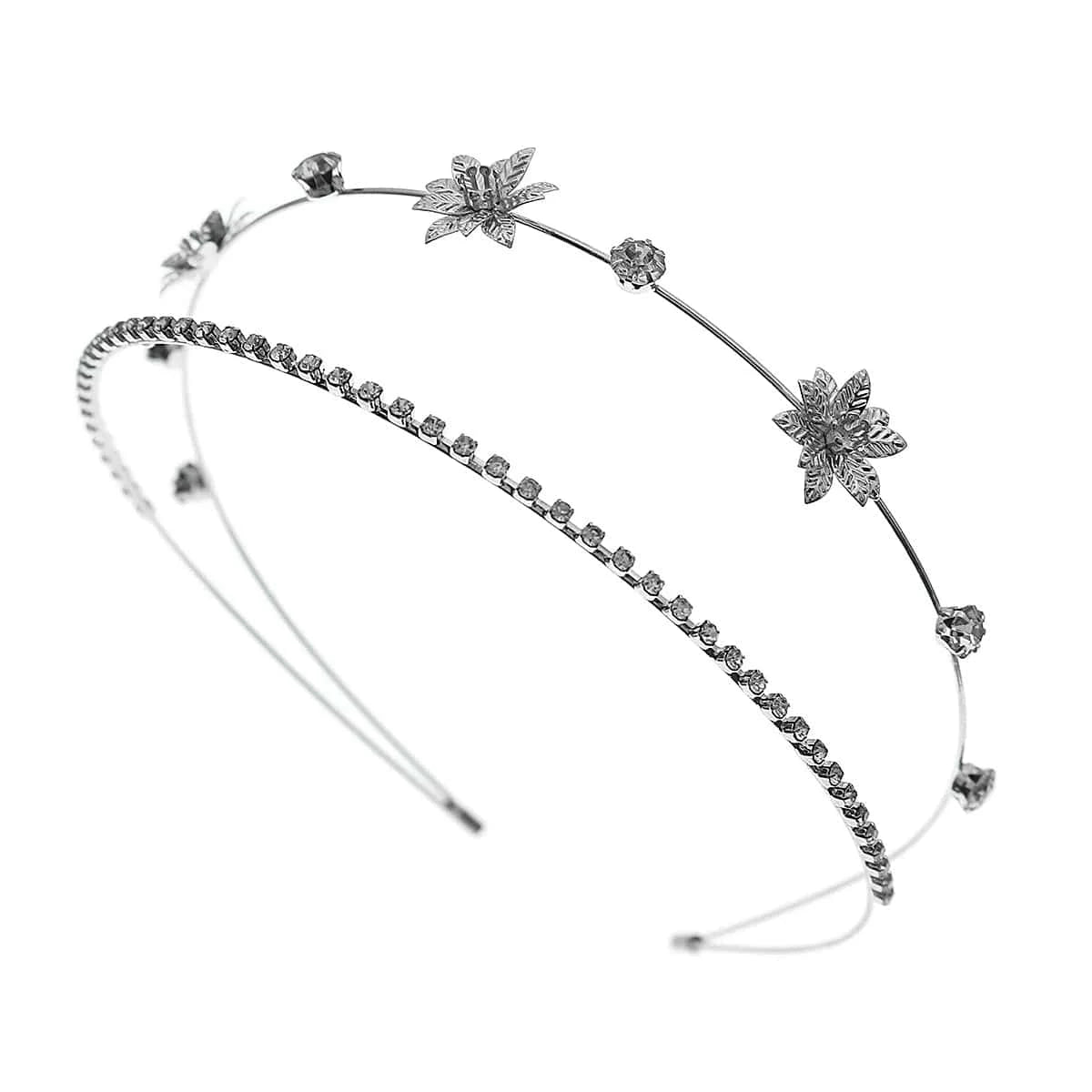 TS-J3084S Drop shipping Silver Color Metal Flower Headband Party Girls Hot Sale Wedding Bride Crystal Tiaras for Bridal Hairband For Party