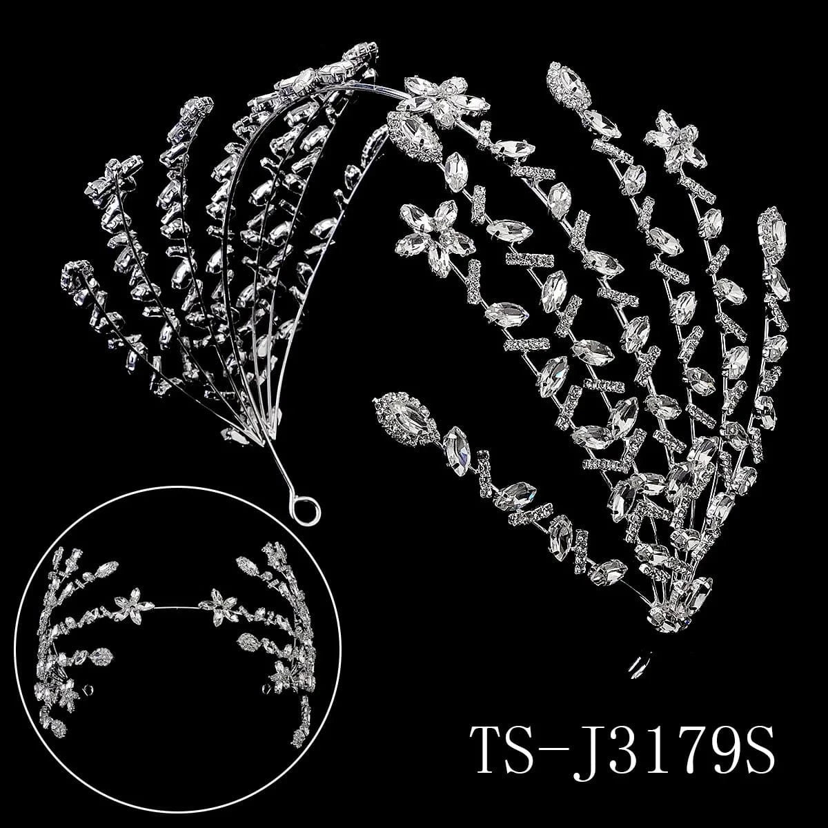 TS-J3179S Miallo wholesale fashion girls Claw chain hairband Rhinestone crystal hairhoop wedding bridal hair Headpieces jewelry