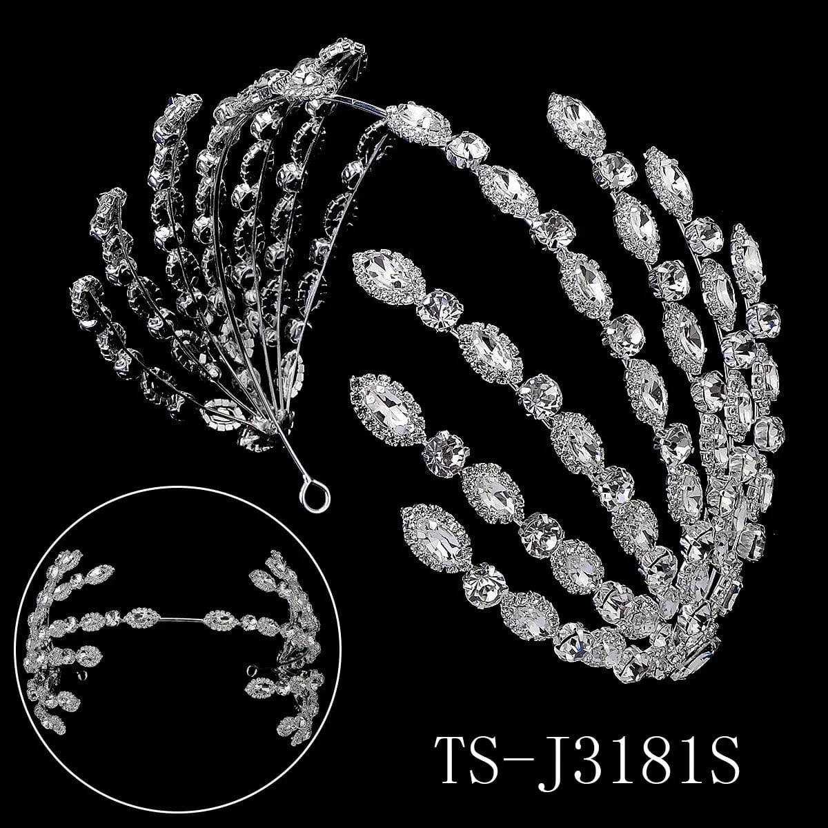 TS-J3181S Miallo wholesale fashion girls Claw chain hairband Rhinestone crystal hairhoop wedding bridal hair Headpieces jewelry