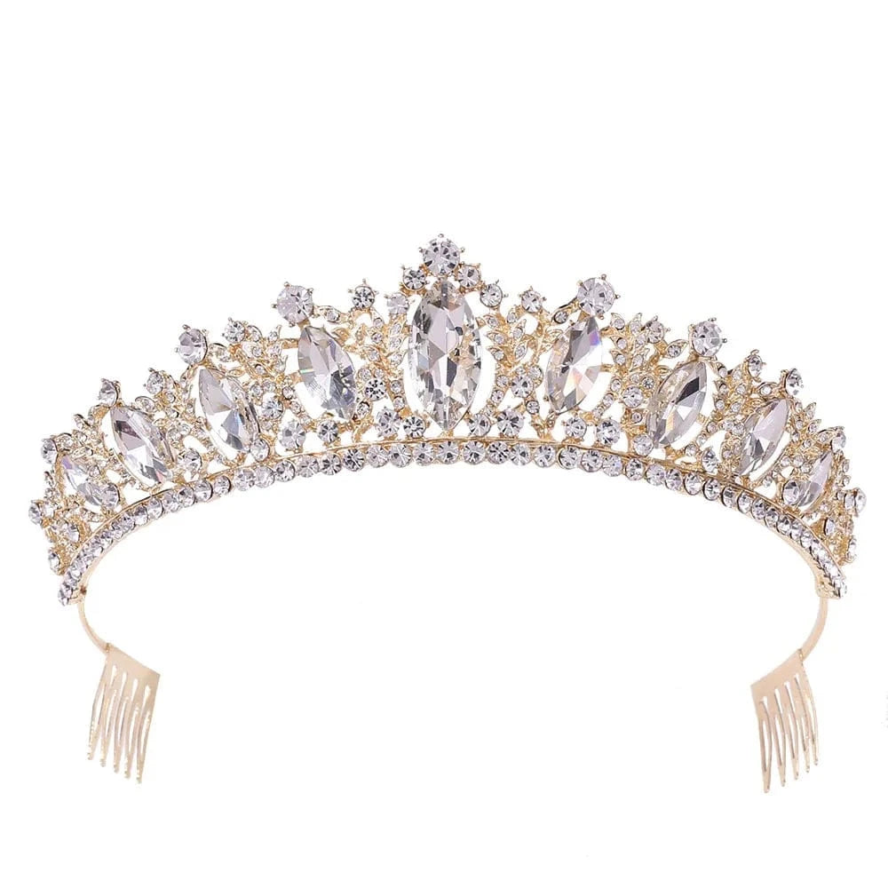 TS-ZJG003G Miallo Bride Crown Wedding Bride Rhinestone Crystal Tiaras Crown for Queens Corona hair Comb jewelry