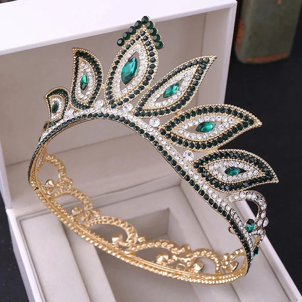 TS-ZJG117GG Bride Many colors Tiara Crystal Crown Rhinestone Beauty Elegant Bridal Baroque Tiara Pageant Crowns
