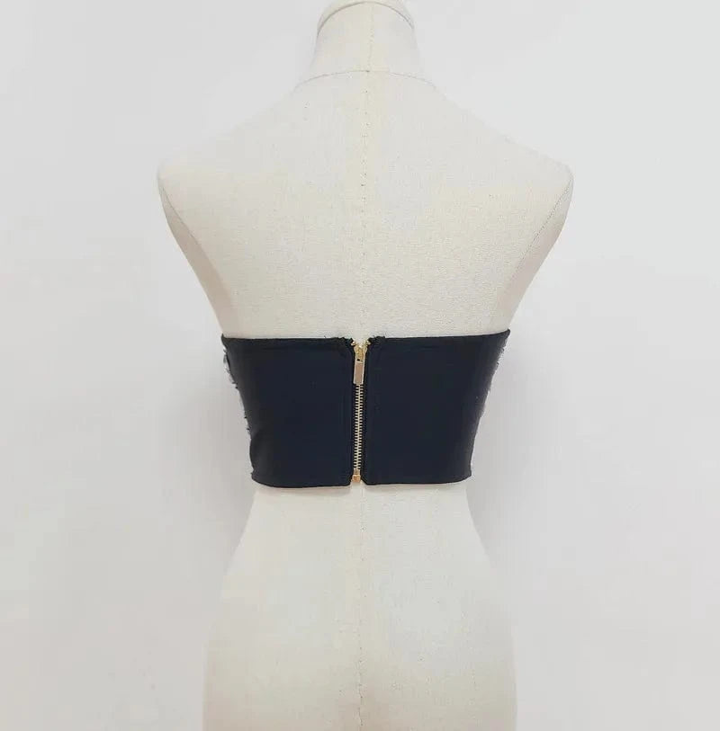 TS2250 High Quality Off Shoulder Sexy Clothes Corset Tops For Women Short Crystal Tops Rhinestone Elegant