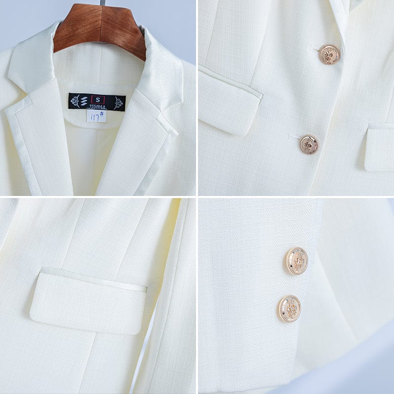 Tweed Wholesale High-quality Patchwork Women Suits 2 piece Pant Suit Fashion Office Lady Work Clothes Pink Blazer and Trouser