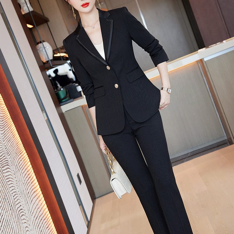 Tweed Wholesale High-quality Patchwork Women Suits 2 piece Pant Suit Fashion Office Lady Work Clothes Pink Blazer and Trouser