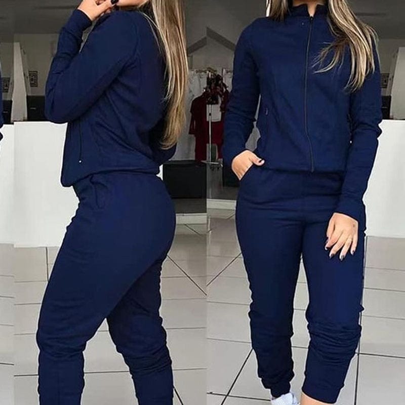 Two Piece Set Women Outfit Spring Autumn Jacket Pants Set Ladies Joggers Tracksuit Loose Sweat Suits coldker