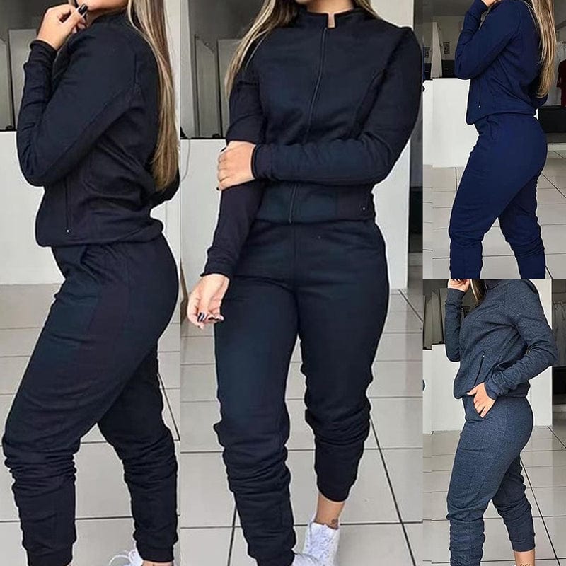 Two Piece Set Women Outfit Spring Autumn Jacket Pants Set Ladies Joggers Tracksuit Loose Sweat Suits coldker