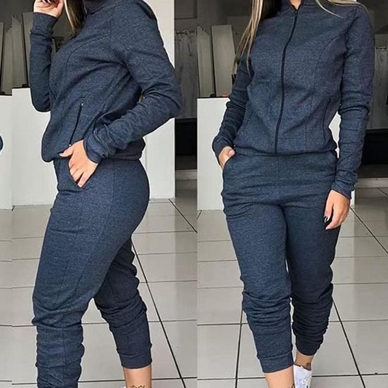 Two Piece Set Women Outfit Spring Autumn Jacket Pants Set Ladies Joggers Tracksuit Loose Sweat Suits coldker
