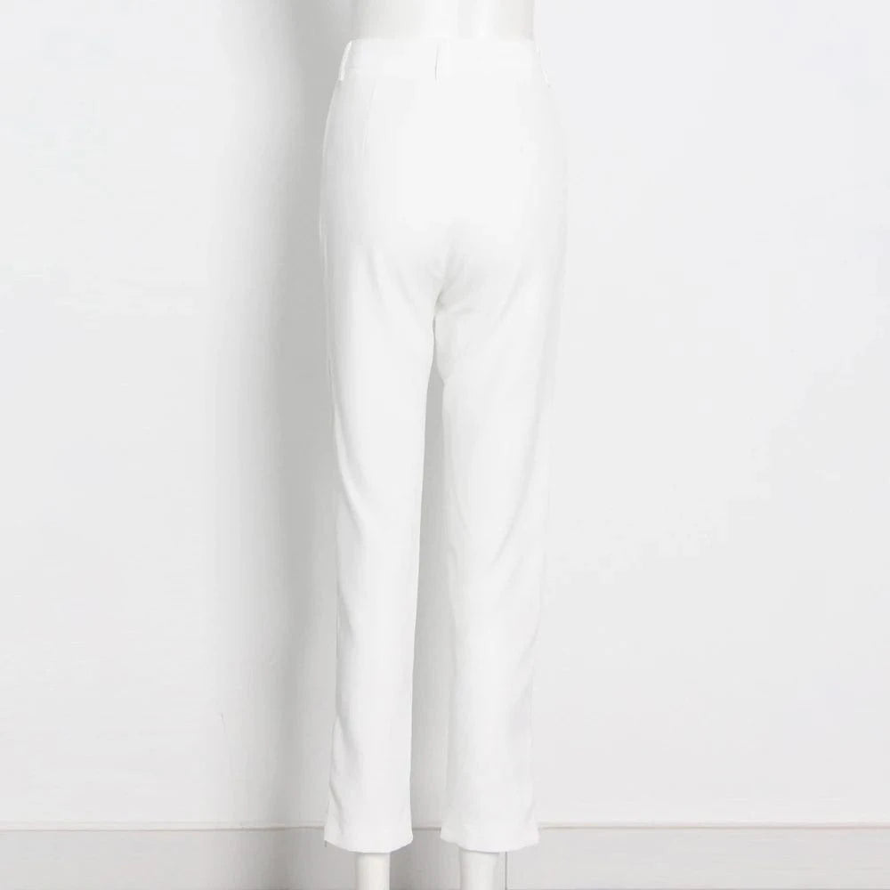 TWOTWINSTYLE Women's Pants Zipper Slit Gathered Waist Minimalist Pencil Pants For Ladies 2022