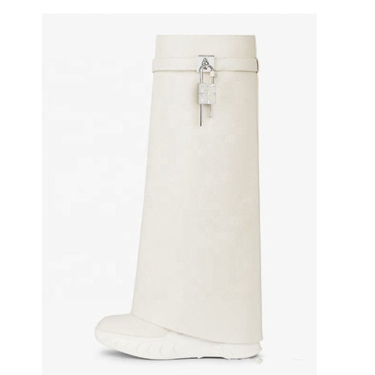 TX  2023 Autumn/Winter round toe large size designer boots shoes women straight rubber bottom long leather boots