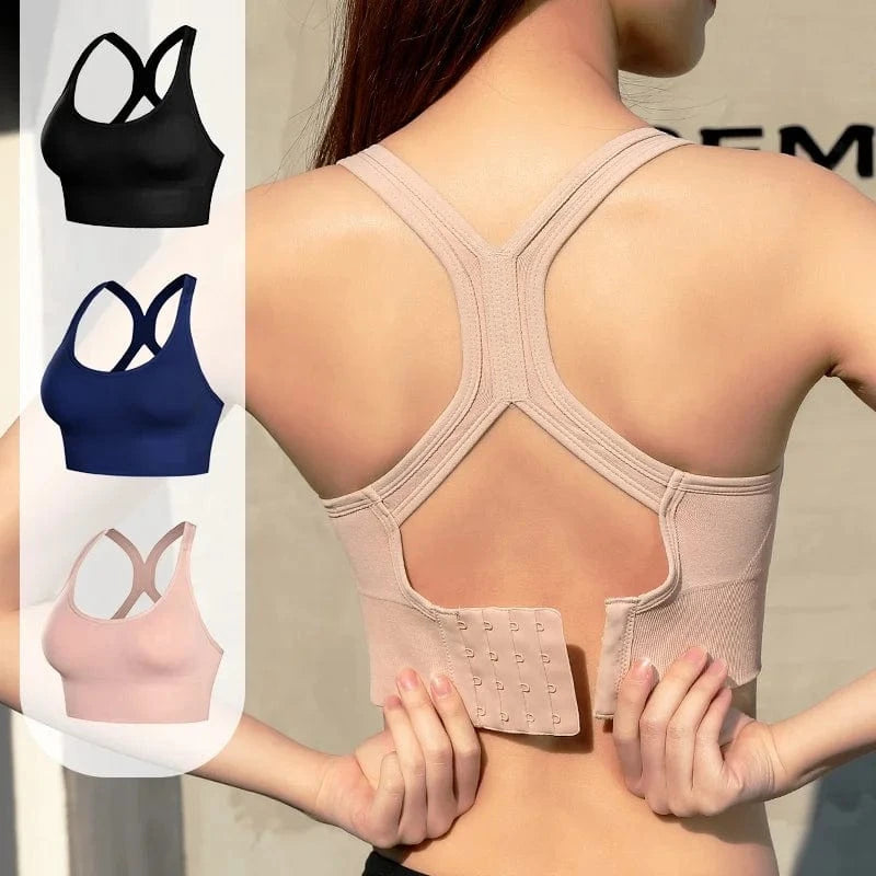 U-Shaped Neckline Seamless Wireless Sujetador Deportivo Fit Sports Bras Crop Top Running Workout Yoga Bra For Womens