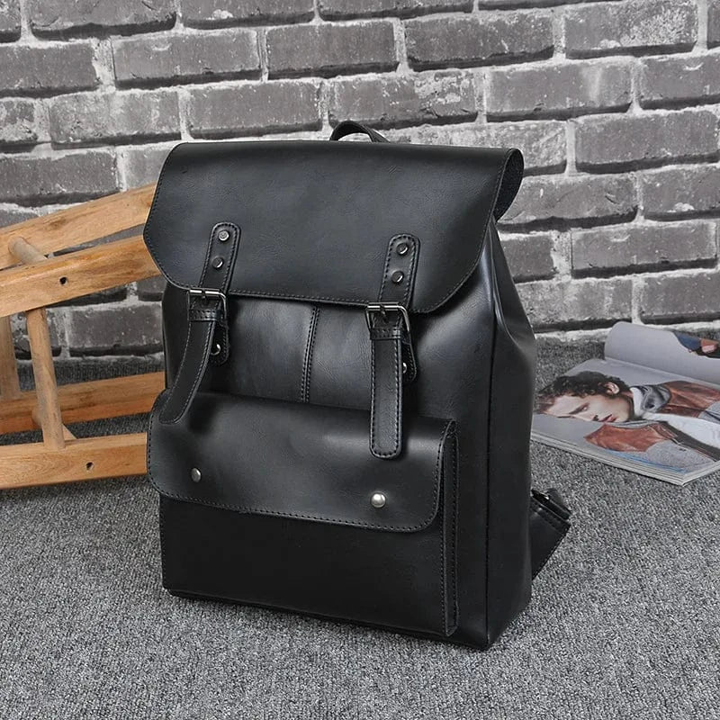 Unisex  Leather Laptop Backpack  Business Smart Professional Lightweight Daypacks school backpack bag