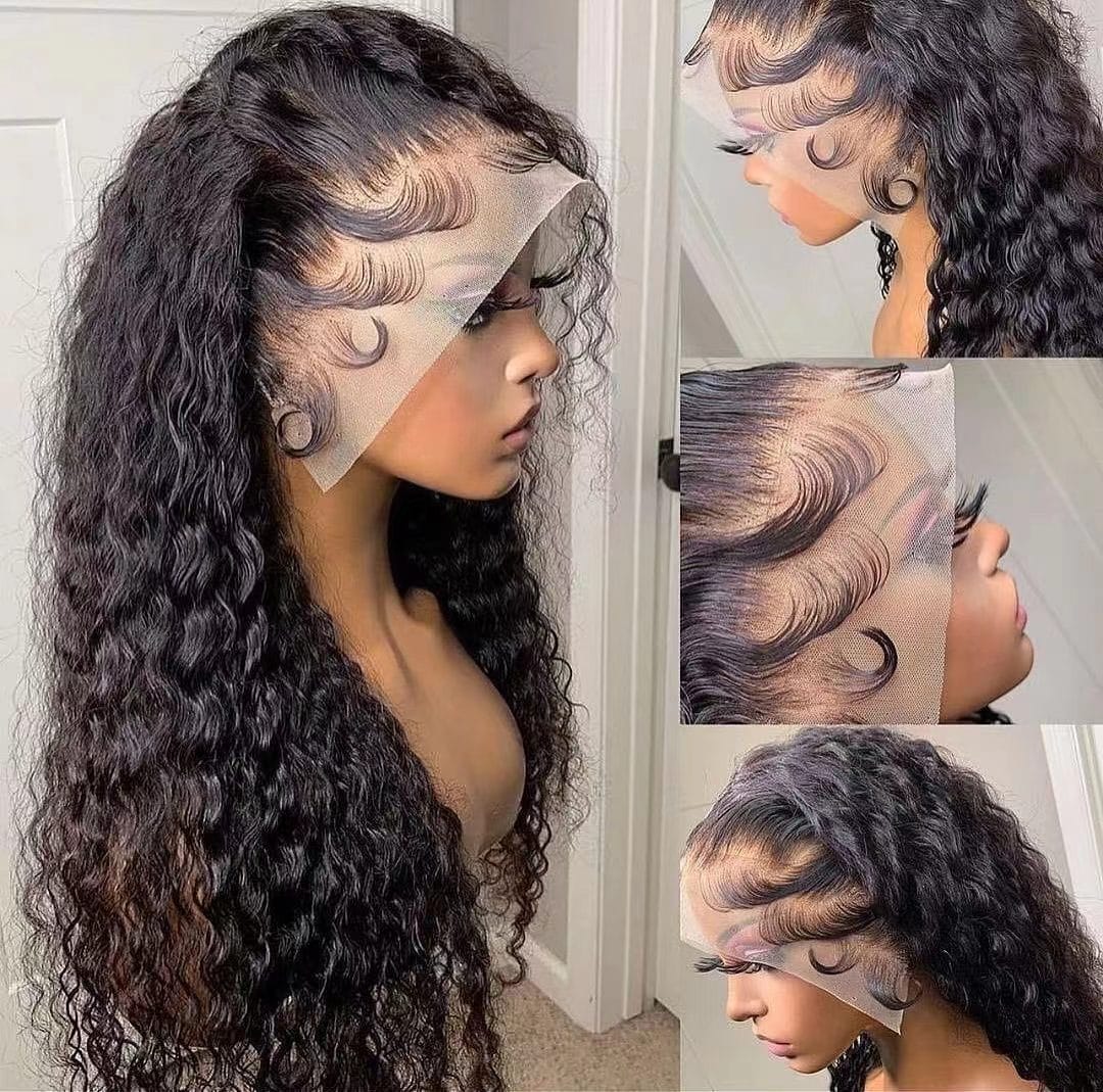 Unprocessed Brazilian Human Hair HD Lace Wig OEM Vendors Water Wave Virgin Cuticle Aligned Full Swiss Lace 100% Human Hair Wig