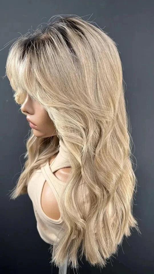 Unprocessed Light Blonde Lace Wigs Human Hair Natural Hairline Raw Virgin Indian Hair Loose Wave 13x4 Lace Front Human Hair Wigs