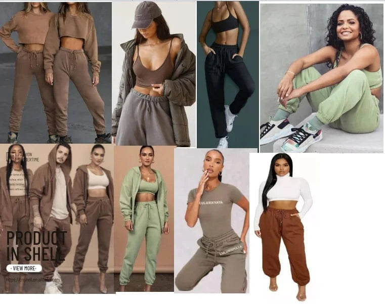 US SizeCotton terry Wholesale custom logo Women's sweat pants drawstring high waist pockets classic lounge straight leg joggers