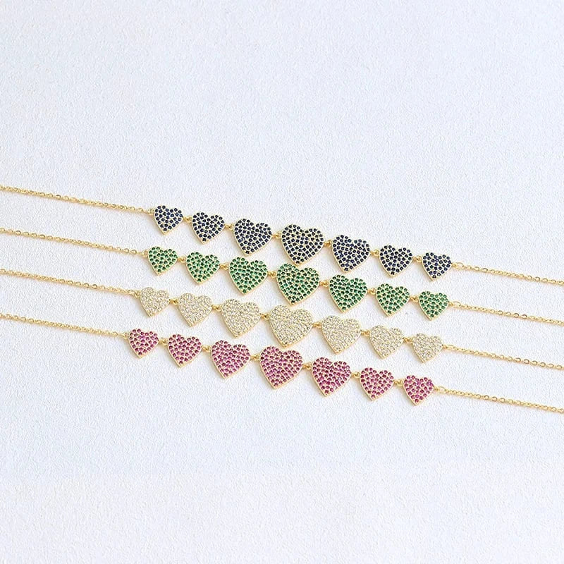 Valentine's Day Gift Jewelry 18K Gold Plated Brass Hot Sale Pendant Necklace Heart Link Heart Pendant Necklace For Women