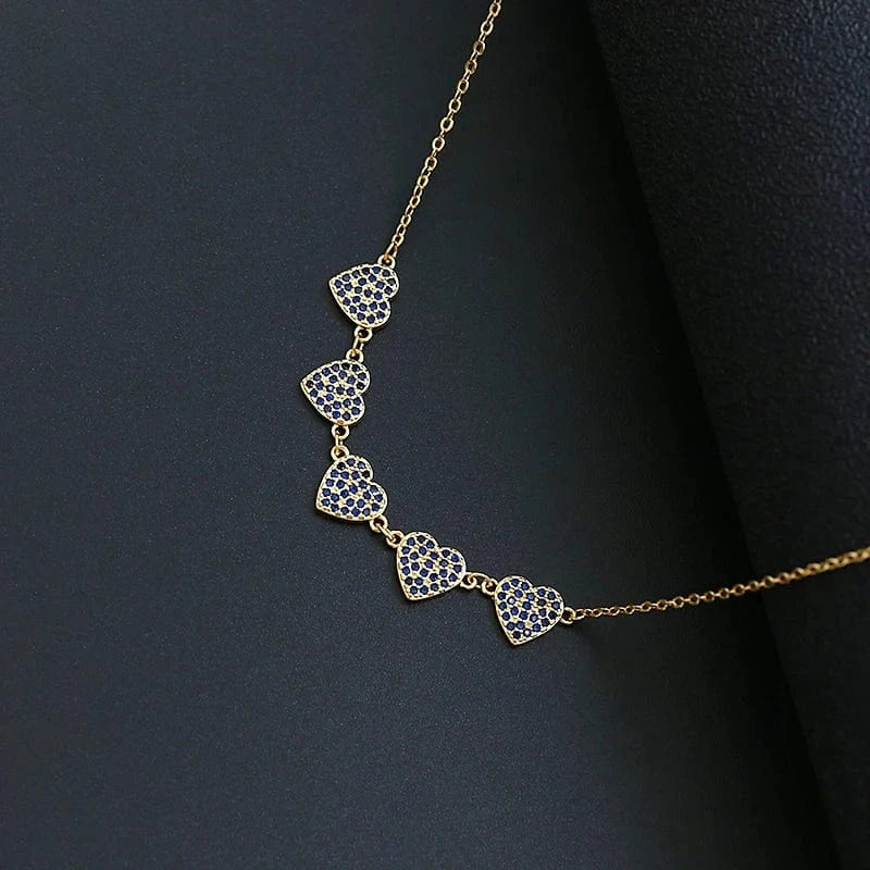 Valentine's Day Gift Jewelry 18K Gold Plated Brass Hot Sale Pendant Necklace Heart Link Heart Pendant Necklace For Women