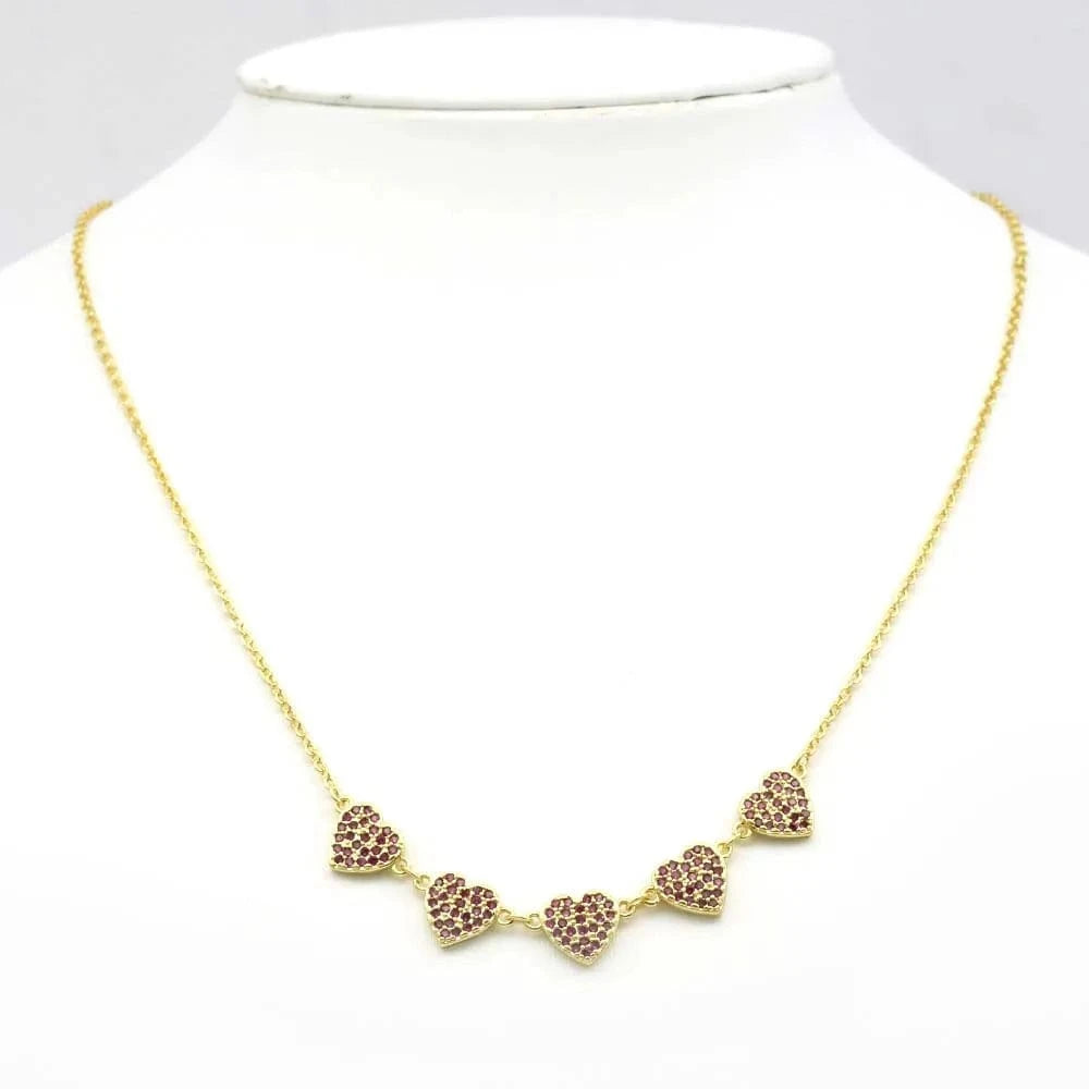 Valentine's Day Gift Jewelry 18K Gold Plated Brass Hot Sale Pendant Necklace Heart Link Heart Pendant Necklace For Women