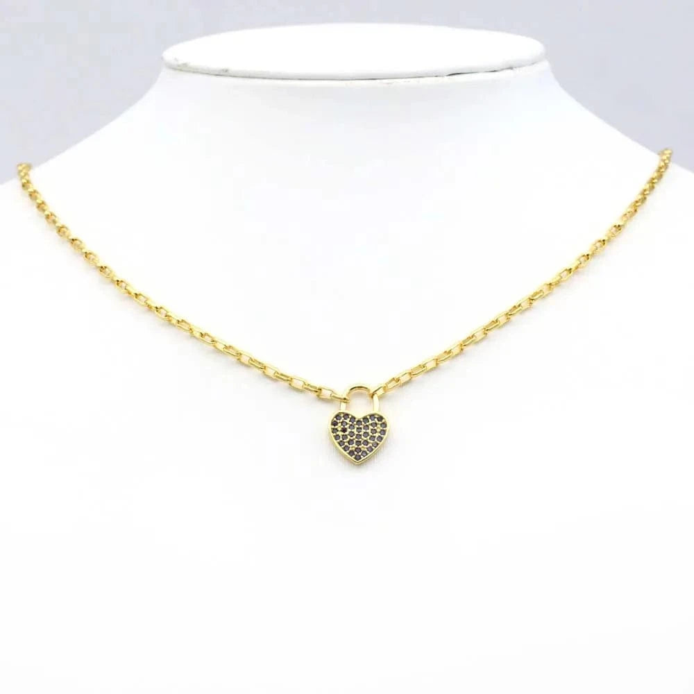 Valentine's Day Gift Jewelry 18K Gold Plated Brass Hot Sale Pendant Necklace Heart Link Heart Pendant Necklace For Women