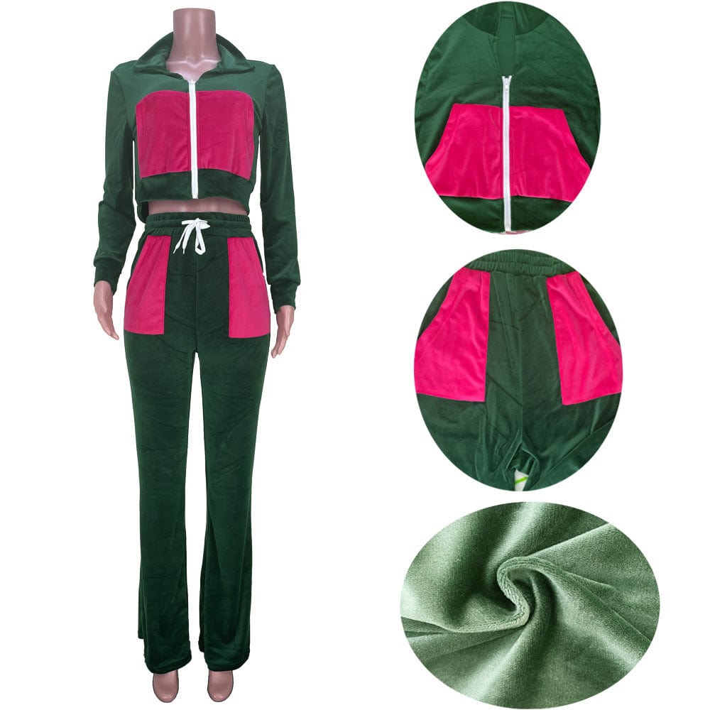 Velour Tracksuit Womens 2 Pieces Joggers Outfits Jogging Sweatsuits Set Soft Sports Sweat Suits Pants