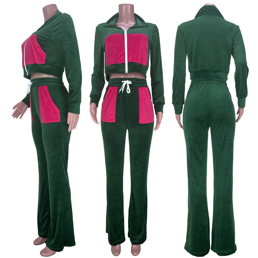 Velour Tracksuit Womens 2 Pieces Joggers Outfits Jogging Sweatsuits Set Soft Sports Sweat Suits Pants