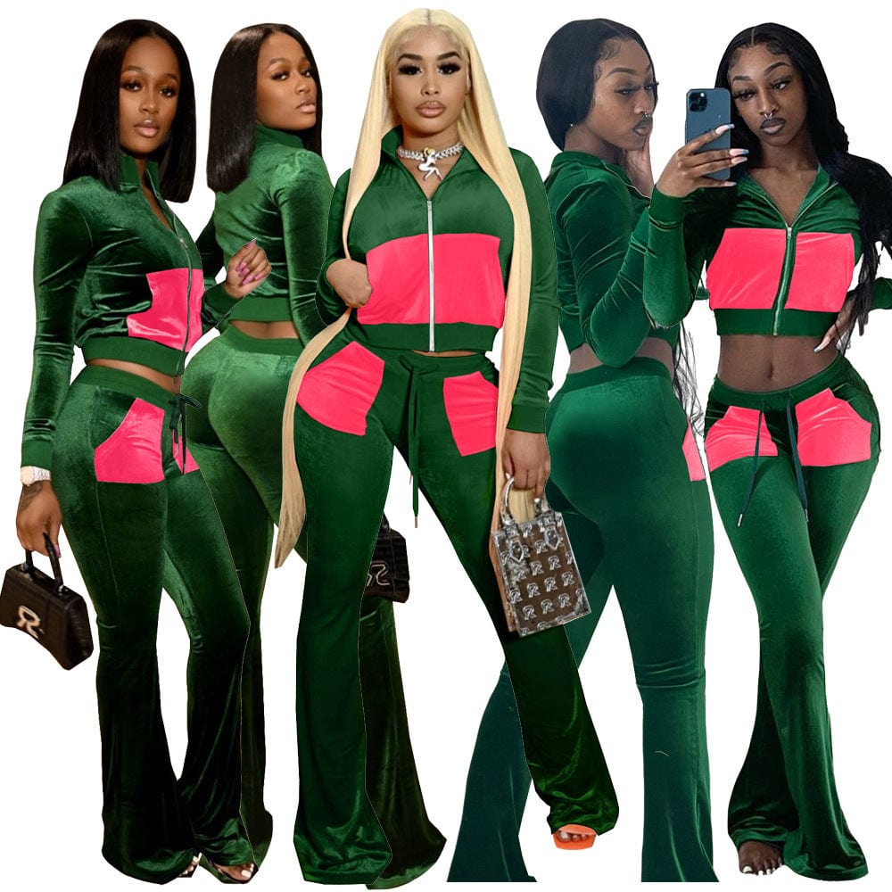 Velour Tracksuit Womens 2 Pieces Joggers Outfits Jogging Sweatsuits Set Soft Sports Sweat Suits Pants
